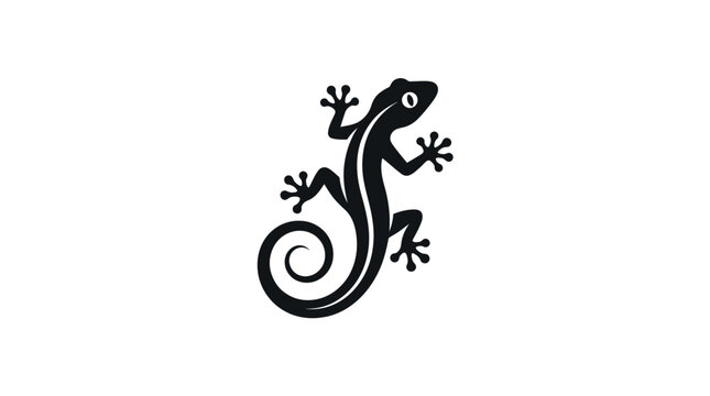 Black lizard icon on white background.