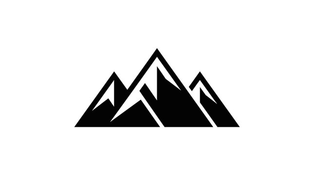 Black mountain range silhouette graphic design.