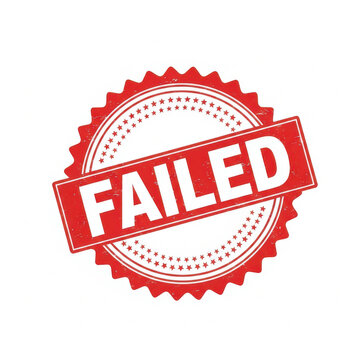 Red failed stamp sign for business documents and quality control graphic