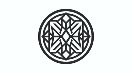 Fototapeta premium Black and white circular mandala design.