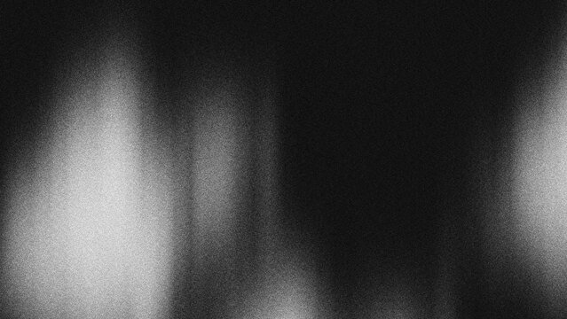 Black and white abstract background with heavy grain texture, featuring horizontal motion blur and dark cinematic gradients.