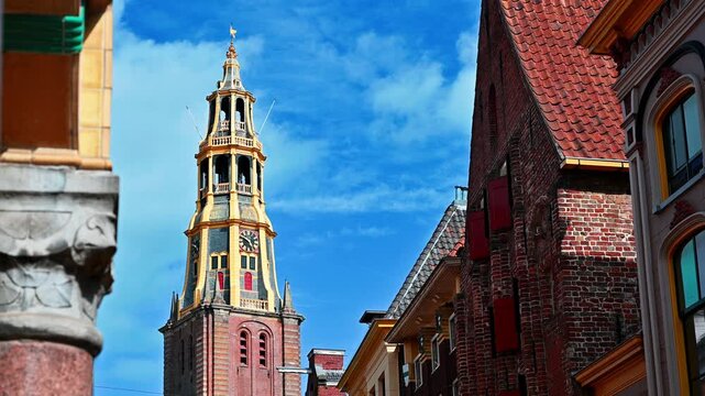 Akerk clock tower in Groningen, Netherlands