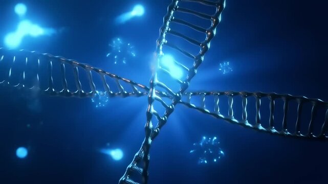 Abstract 3D Render of DNA Double Helix Strands