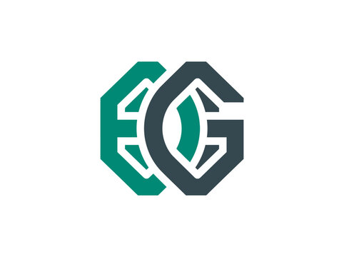 Elegant Geometric Monogram EG Logo Design