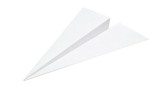 White paper plane isolated on transparent background.