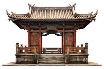 Obraz premium Ancient asian shrine isolated on transparent background