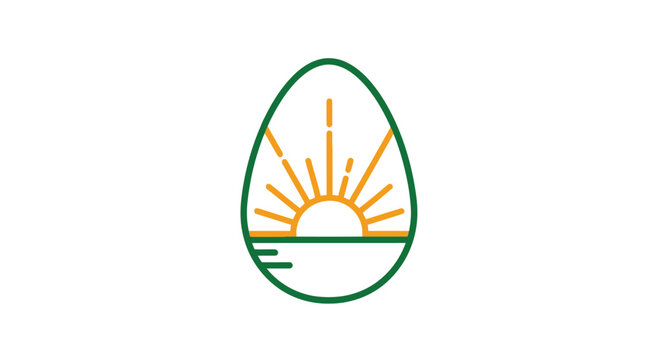 Egg Shaped Sunrise Graphic Logo Design Minimalist Style