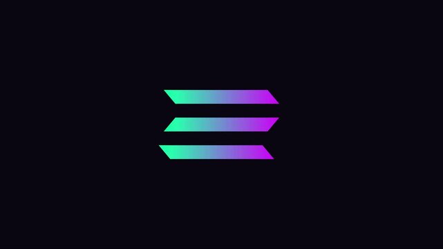 Neon gradient abstract animation with dynamic motion lines on dark 4k background