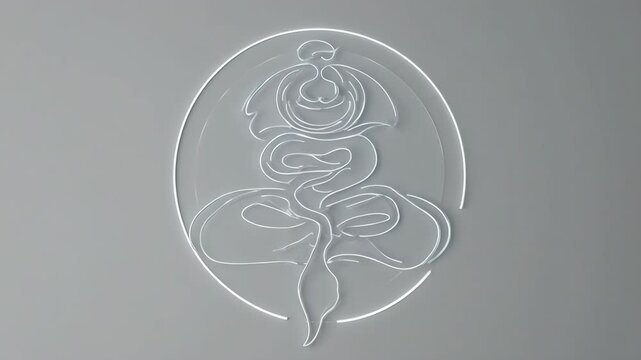 Elegant Rose Line Art Animation with Subtle Circle Reveal Smoothly unfolding beauty for branding and design projects