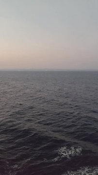 Vertical Video of Calm Ocean Waves at Dawn with Pastel Sky