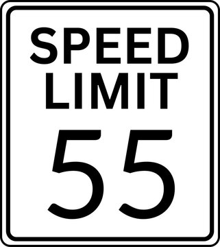 speed limit 55 mph traffic sign