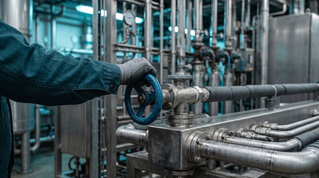 Technician services a liquid cooling manifold valve