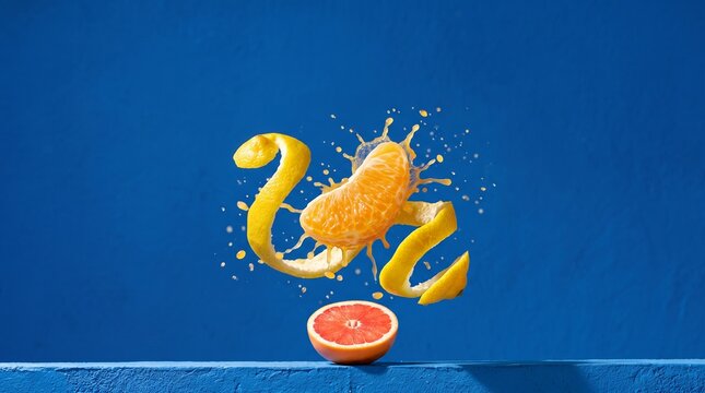 Suspended citrus splash for electrolyte refreshment advertising