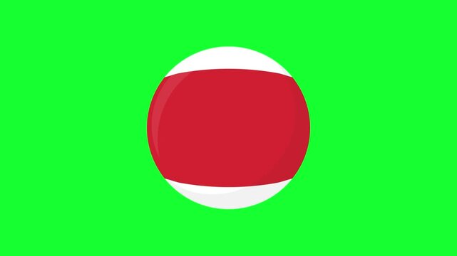 Animated number 11 red striped billiard ball loop on green screen chroma key. Ideal video element for pool games and sports broadcasts.