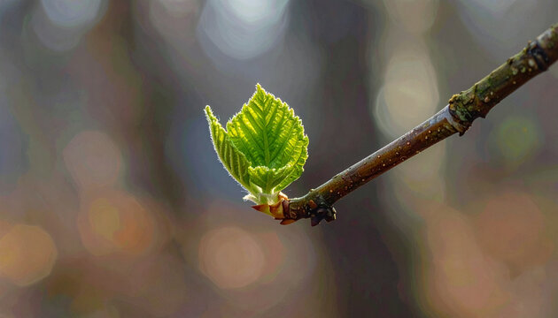 Young Green Leaf in Spring