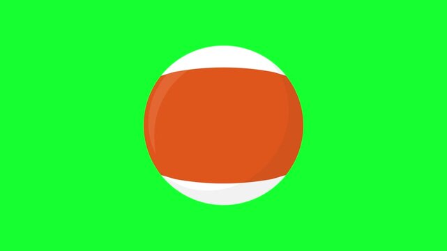 Animated number 13 striped billiard ball on green screen chroma key. High quality loop animation ideal for pool, snooker, and sports footage projects.