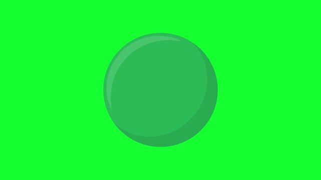 3D animated rotating green billiard ball number 6 spinning loop on green screen background. Isolated pool ball motion graphics for sports footage.