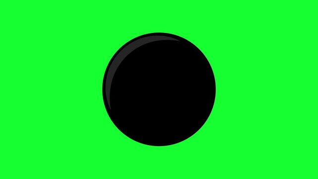 Classic black 8 ball billiard spinning loop animation on green screen background. Isolated 8-ball pool table ball motion graphics for sports content.