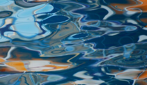 Abstract sea surface background with lines and water reflection, sea and water background