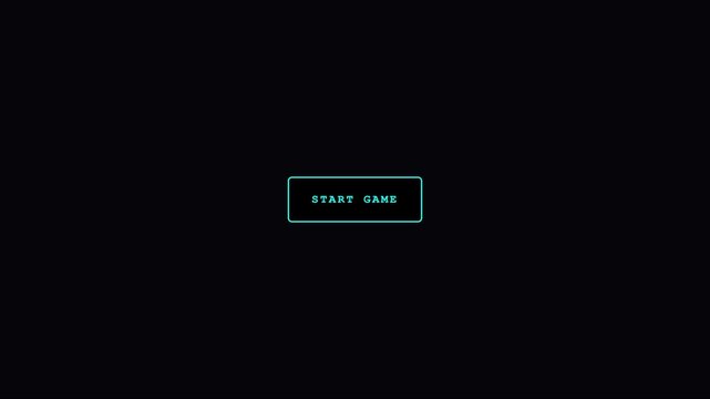 Start game button interface neon glow animation for retro gaming and digital user experience 4k