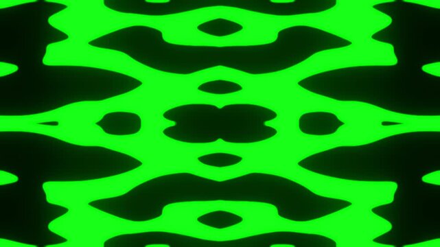 Green Abstract Movement of Various Bizarre Forms Background VJ Loop in 4K