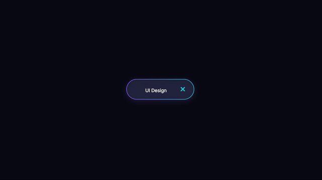 Ui tag with interactive close button animation for modern web and mobile app interface development 4k