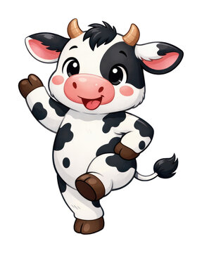 PNG Cheerful cartoon cow dancing
