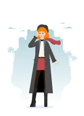 Young woman. Vector flat style cartoon illustration © mix3r