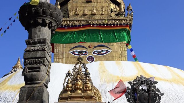 one of the most visited temple in kathmandu in nepal. swayambhunath temple	