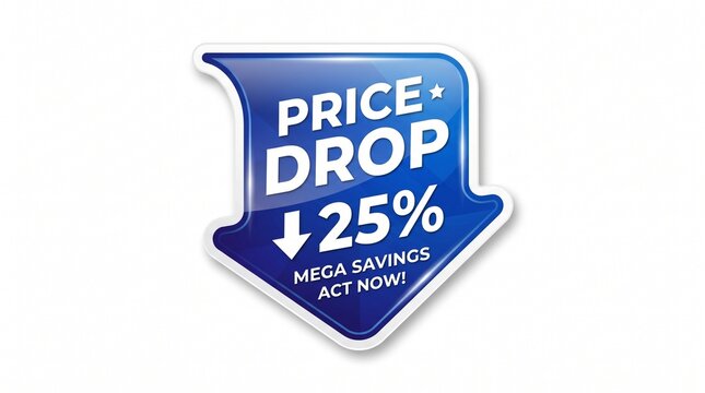 Eye-Catching Price Drop Sticker with 25% Off and Call to Action