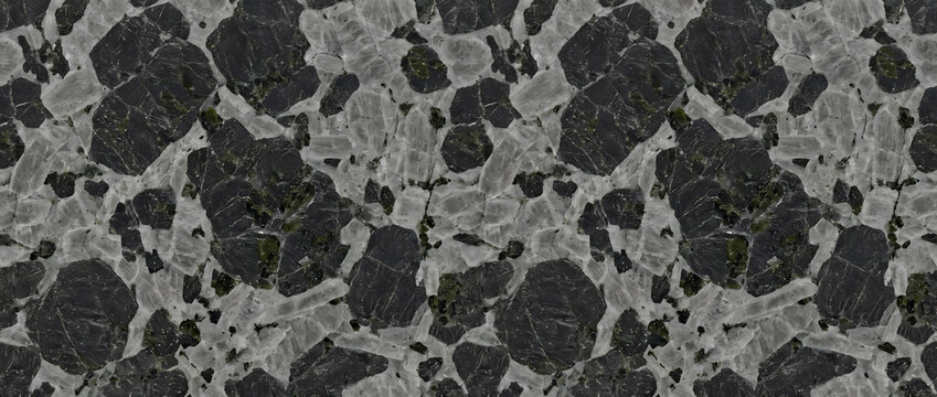 Granite texture displaying sharp grey quartz crystals embedded in a dark black mineral matrix yields an exquisite natural luxury backdrop for modern corporate designs