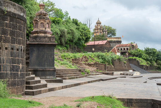 Bilveshwar Temple, Shree Kshetra Mahuli, 18th-century, commissioned by the Pant Pratinidhi rulers, Sangam Mahuli, Satara, Maharashtra, India.