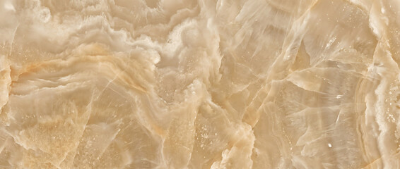 Fototapeta premium Marble texture featuring a spectacular blend of light beige honey onyx stone layers with complex natural fractures creates an elegant luxury backdrop for modern upscale branding designs