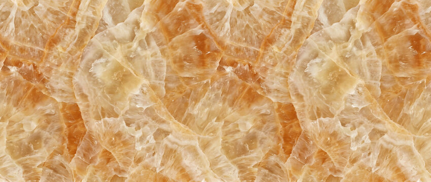 Marble texture with vibrant orange onyx stone layers rich honey veins and translucent golden crystalline clusters creating an elegant luxury background for modern branding interior and design projects