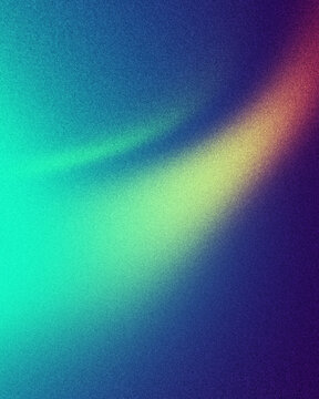 Pink purple and neon green abstract glowing colors wave on dark royal blue grainy gradient background vertical banner template