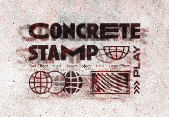 Concrete Stamp Text Effect For Poster And Branding Design