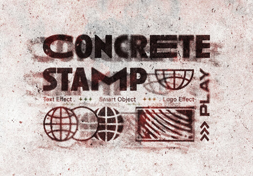 Concrete Stamp Text Effect For Poster And Branding Design