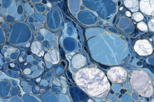 Blue and White Marbled Paper