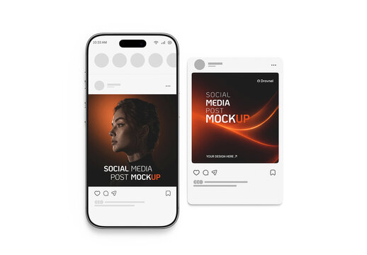Social Media Post Mockup for Smartphone Screen