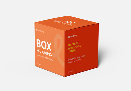 Square Box Packaging Mockup