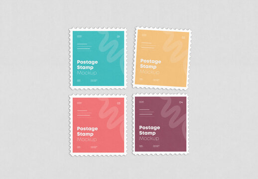 Postage Stamp Mockup Set