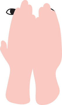 vector illustration of hand closing eyes