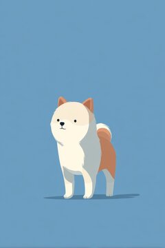 Cute Cartoon Illustration of a Shiba Inu Dog