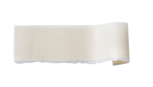 Torn strip of textured paper tape, isolated on transparent background