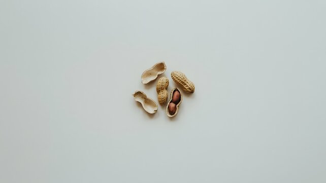 Group of raw peanuts in shells with some open showing kernels