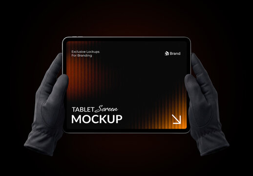 Tablet Screen Mockup on Dark