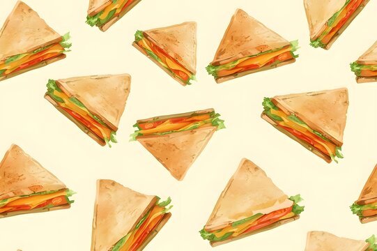 Cute sandwich pattern background design