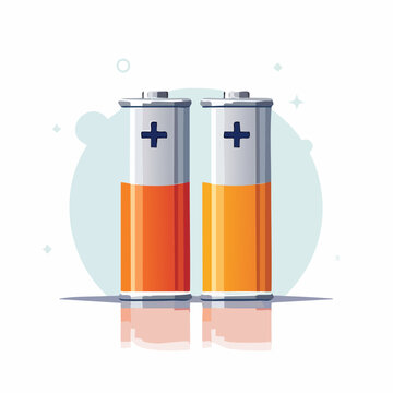 縦に並んだ2本の単三アルカリ乾電池のベクターイラスト