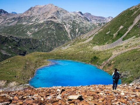hiking in the mountains