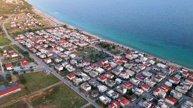 Paralia Dionisiou coastal neighborhood along the Aegean Sea